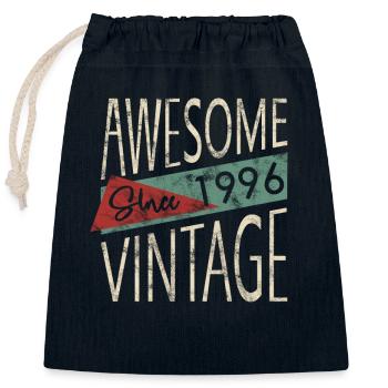 Awesome Since 1996 Retro Vintage Design - Closable cotton gift bag (25x30cm) - navy - Front