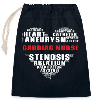 Kardiologie Krankenschwester Kardiologe - Verschließbarer Geschenkbeutel aus Baumwolle (25x30cm) - Navy - Vorne
