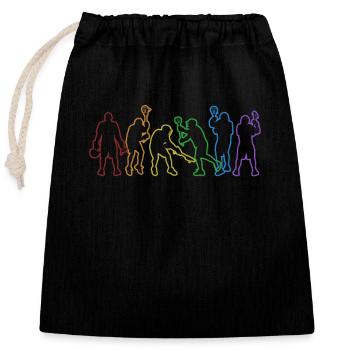 Lacrosse LGBT Rainbow Lax Spieler Polocrosse - Verschließbarer Geschenkbeutel aus Baumwolle (25x30cm) - Schwarz - Vorne