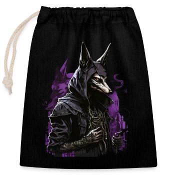 Anubis Totengott Futuristisch Geschenk - Verschließbarer Geschenkbeutel aus Baumwolle (25x30cm) - Schwarz - Vorne