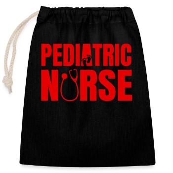 Große Kinderkrankenschwester Outfit - Verschließbarer Geschenkbeutel aus Baumwolle (25x30cm) - Schwarz - Vorne