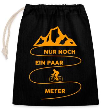 Fahrradfahrer Rad Fahrrad - Verschließbarer Geschenkbeutel aus Baumwolle (25x30cm) - Schwarz - Vorne