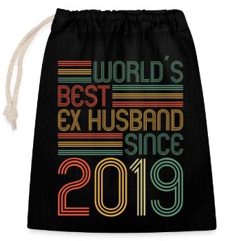 Worlds parie ex-mari depuis 2019 Divorce - Sac cadeau en coton avec cordon (25 x 30 cm) - noir - Devant