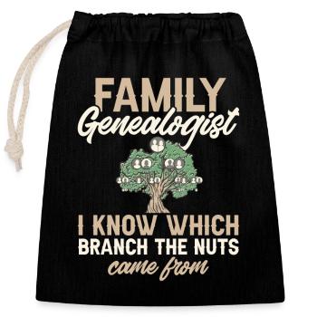 Généalogie Généalogie Généalogiste - Sac cadeau en coton avec cordon (25 x 30 cm) - noir - Devant