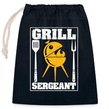Grill Sergeant Funny BBQ Grill Meat Lovers - Closable cotton gift bag (25x30cm) - navy - Front