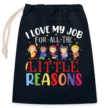 Back To School Teacher - Closable cotton gift bag (25x30cm) - navy - Front