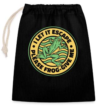 Je l’ai laissé s’échapper s’il vous plaît grenouille donnez-moi une rainette - Sac cadeau en coton avec cordon (25 x 30 cm) - noir - Devant