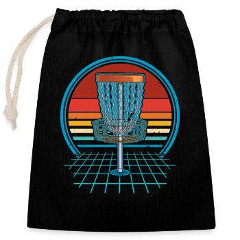 Disc Golfer Disc Golfer Sport Throwing - Closable cotton gift bag (25x30cm) - black - Front