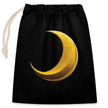 Phases de la Lune, pleine lune, étoiles, espace, lune, nuit - Sac cadeau en coton avec cordon (25 x 30 cm) - noir - Devant