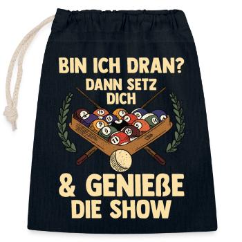 Snooker Billardtisch Billiard Billard - Verschließbarer Geschenkbeutel aus Baumwolle (25x30cm) - Navy - Vorne