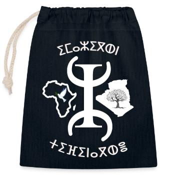 kabyle amazigh T-shirt premium - Sac cadeau en coton avec cordon (25 x 30 cm) - bleu marine - Devant