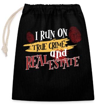 True Crime Murder Spy Crime Intérêt Idée cadeau - Sac cadeau en coton avec cordon (25 x 30 cm) - noir - Devant