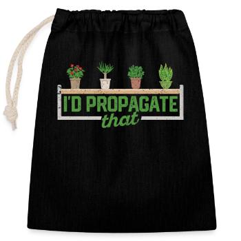 Je propagerais que les plantes jardiniers maison intérieure - Sac cadeau en coton avec cordon (25 x 30 cm) - noir - Devant
