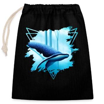 Whale Shark Motive: A Majesty - Closable cotton gift bag (25x30cm) - black - Front