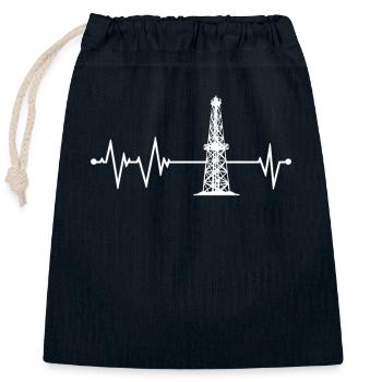 Ölbrunnenturm Herzschlag - Verschließbarer Geschenkbeutel aus Baumwolle (25x30cm) - Navy - Vorne