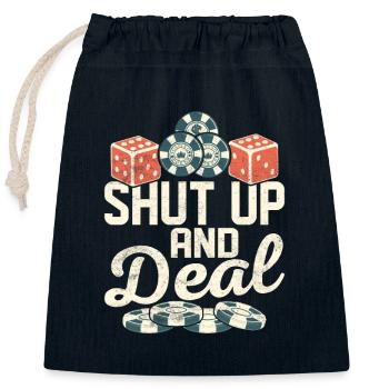 Shut Up And Deal Poker Player Gambling - Verschließbarer Geschenkbeutel aus Baumwolle (25x30cm) - Navy - Vorne