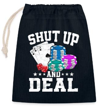 Shut Up And Deal Gambling Poker Player - Verschließbarer Geschenkbeutel aus Baumwolle (25x30cm) - Navy - Vorne
