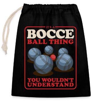 Boccia Bocciaspieler Bocce Boulesport Geschenk - Verschließbarer Geschenkbeutel aus Baumwolle (25x30cm) - Schwarz - Vorne