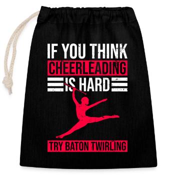 Gymnastik-design Für Baton Twirler - Sac cadeau en coton avec cordon (25 x 30 cm) - noir - Devant