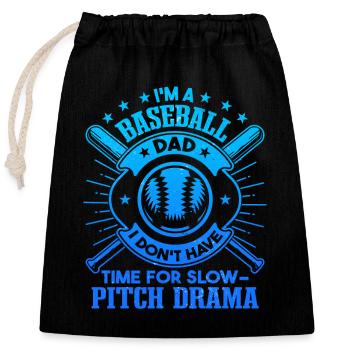 Papa de baseball de la fête des pères - Sac cadeau en coton avec cordon (25 x 30 cm) - noir - Devant