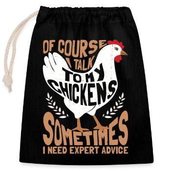 Élevage d’amateurs de poulet - Sac cadeau en coton avec cordon (25 x 30 cm) - noir - Devant