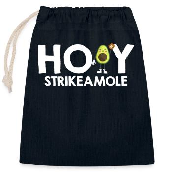 Holy Strikeamole Baseball Softball Avocado - Closable cotton gift bag (25x30cm) - navy - Front