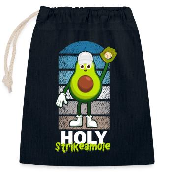 Heilige Strikeamole Baseball Softball Avocado - Verschließbarer Geschenkbeutel aus Baumwolle (25x30cm) - Navy - Vorne