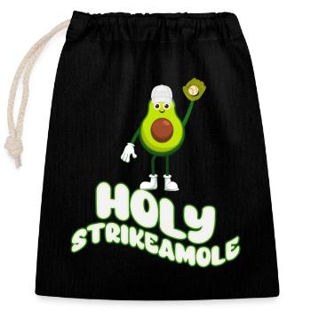 Heilige Strikeamole Baseball Softball Avocado - Verschließbarer Geschenkbeutel aus Baumwolle (25x30cm) - Schwarz - Vorne
