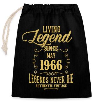 Légende vivante depuis mai 1966 - Sac cadeau en coton avec cordon (25 x 30 cm) - noir - Devant
