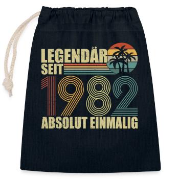 Legendary since 1982 Born birthday - Closable cotton gift bag (25x30cm) - navy - Front