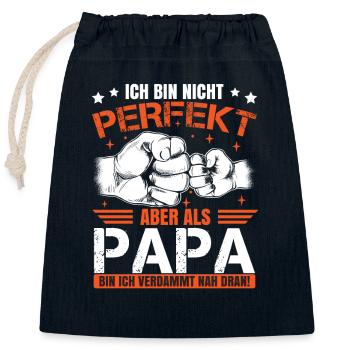 Papa Sprüche Vatertag - Verschließbarer Geschenkbeutel aus Baumwolle (25x30cm) - Navy - Vorne
