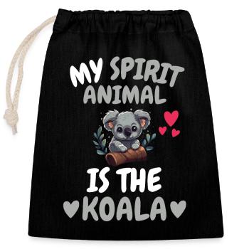 Mon cadeau spirituel d’animal Australie Koala - Sac cadeau en coton avec cordon (25 x 30 cm) - noir - Devant