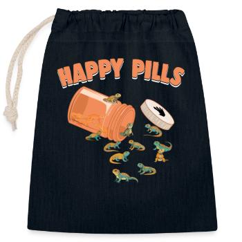 Happy Pills Uromastyx Lustige Eidechse Liebhaber Humor - Verschließbarer Geschenkbeutel aus Baumwolle (25x30cm) - Navy - Vorne