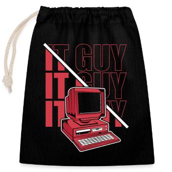 IT Guy Informatiker Admin IT-Betrieb Administrator - Verschließbarer Geschenkbeutel aus Baumwolle (25x30cm) - Schwarz - Vorne