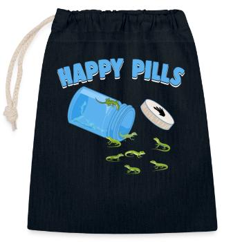 Happy Pills Eidechsen Lustige Grüne Anole Liebhaber Humor - Verschließbarer Geschenkbeutel aus Baumwolle (25x30cm) - Navy - Vorne