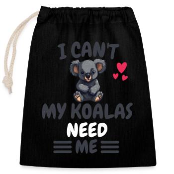 Australie Zoo Animal Cadeau Drôle Koala - Sac cadeau en coton avec cordon (25 x 30 cm) - noir - Devant