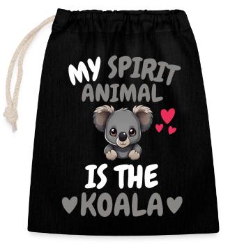 Mon cadeau spirituel d’animal Australie Koala - Sac cadeau en coton avec cordon (25 x 30 cm) - noir - Devant