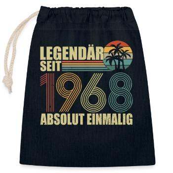 Legendary born since 1968 Born birthday - Closable cotton gift bag (25x30cm) - navy - Front