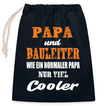 Papa und Bauleiter - Verschließbarer Geschenkbeutel aus Baumwolle (25x30cm) - Navy - Vorne