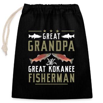 Fantastique pêche au saumon arrière-grand-père Super - Sac cadeau en coton avec cordon (25 x 30 cm) - noir - Devant
