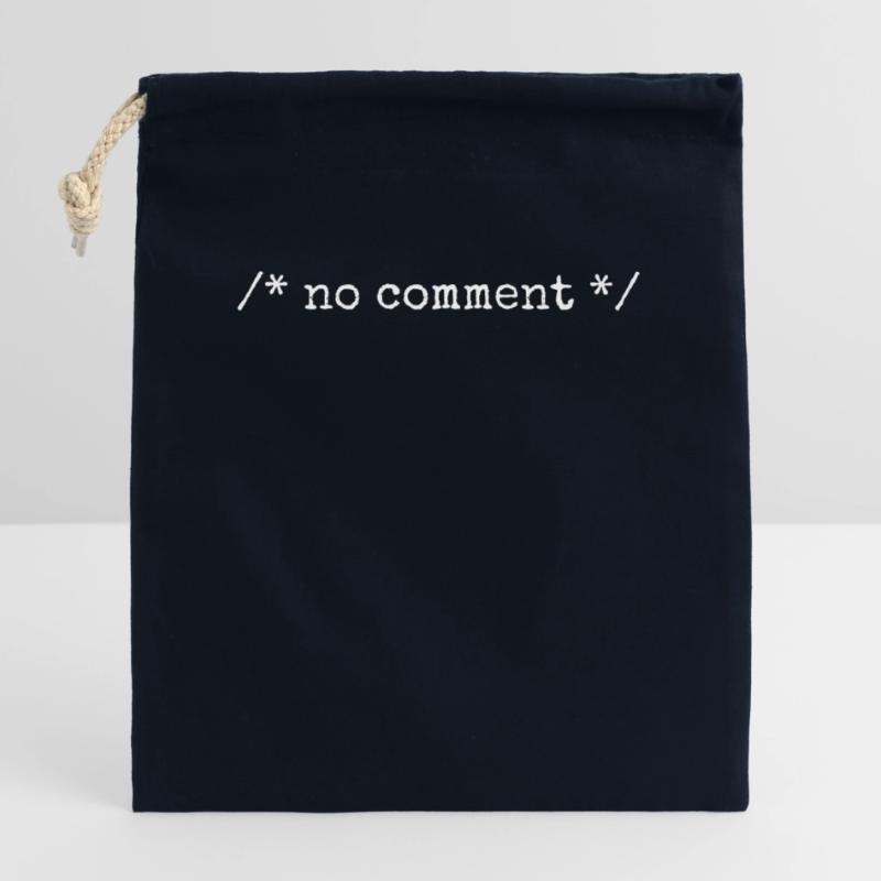 No Comment Developer Software Developer Coder Sac cadeau en coton avec cordon (25 x 30 cm)