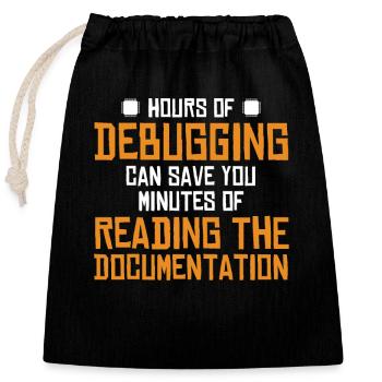 Heures de débogage Ingénieur Logiciel Développeur - Sac cadeau en coton avec cordon (25 x 30 cm) - noir - Devant