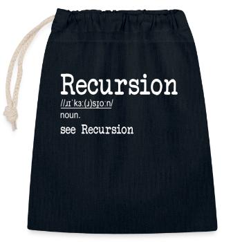 Récursion Définition Développeur Codeur Programmeur - Sac cadeau en coton avec cordon (25 x 30 cm) - bleu marine - Devant