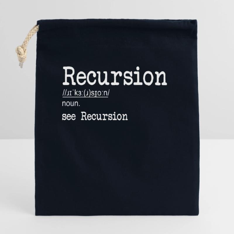 Recursion Definition Developer Coder Programmierer Verschließbarer Geschenkbeutel aus Baumwolle (25x30cm)