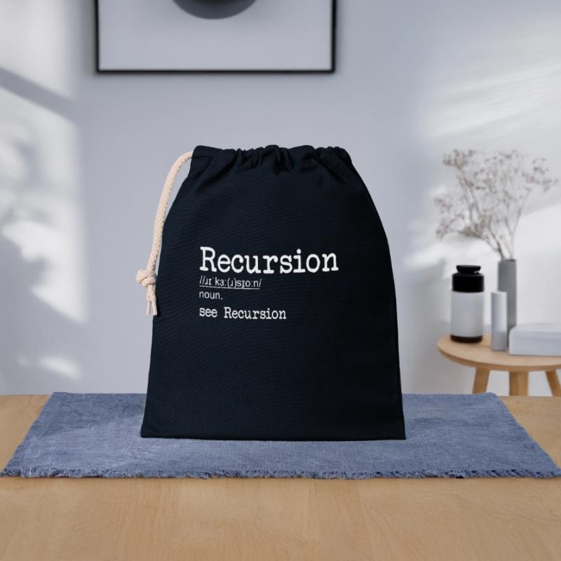 Recursion Definition Developer Coder Programmierer Verschließbarer Geschenkbeutel aus Baumwolle (25x30cm)