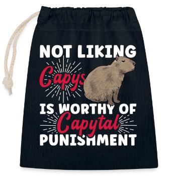 Capybara Nagetier - Verschließbarer Geschenkbeutel aus Baumwolle (25x30cm) - Navy - Vorne