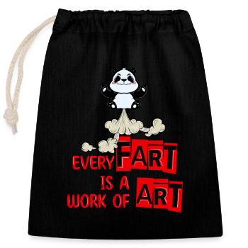 CHAQUE PET EST UNE ŒUVRE D’ART - Sac cadeau en coton avec cordon (25 x 30 cm) - noir - Devant