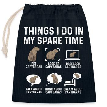 Capybara Nagetier - Verschließbarer Geschenkbeutel aus Baumwolle (25x30cm) - Navy - Vorne