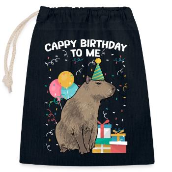 Capybara Nagetier - Verschließbarer Geschenkbeutel aus Baumwolle (25x30cm) - Navy - Vorne