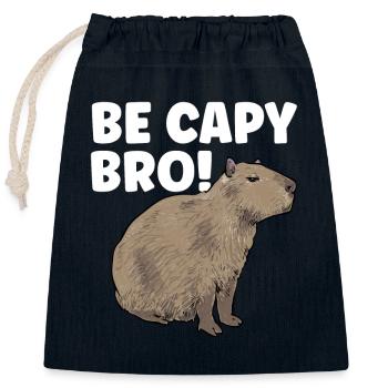 Capybara Nagetier - Verschließbarer Geschenkbeutel aus Baumwolle (25x30cm) - Navy - Vorne